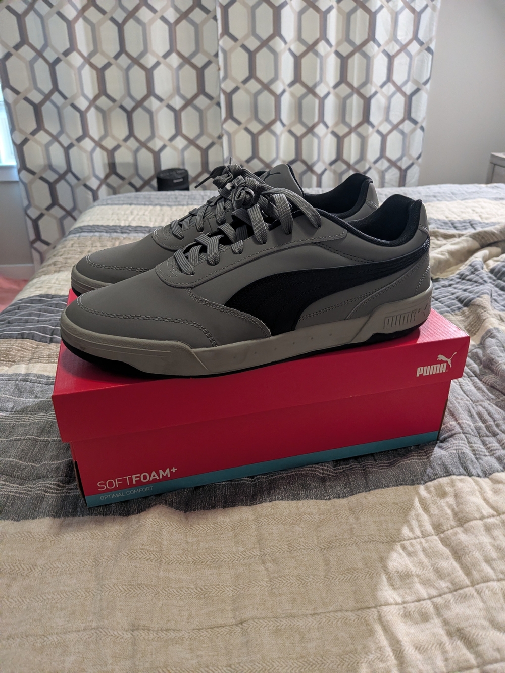 Puma Gray and Black Men's Low-Top Sneakers